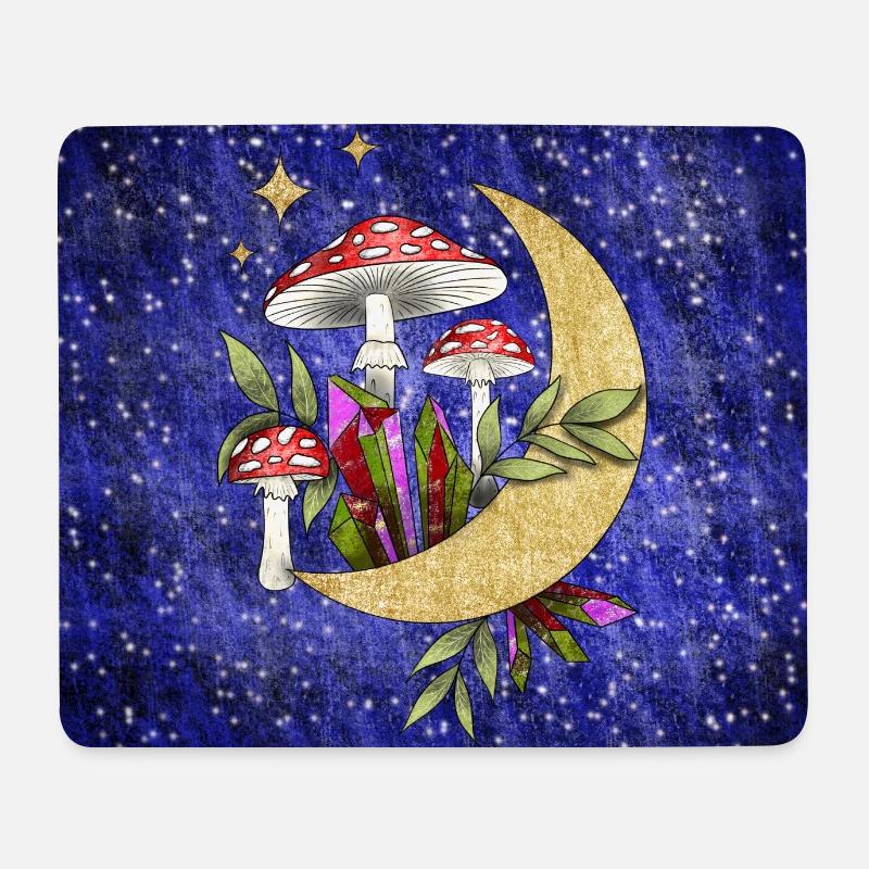 Champignons au clair de lune - Format D - Tapis de souris (format paysage) - blanc