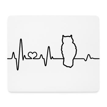 Owl Heartbeat I Love Owls Forest Owl ECG Pulse - Mouse Pad (horizontal) - white - Front