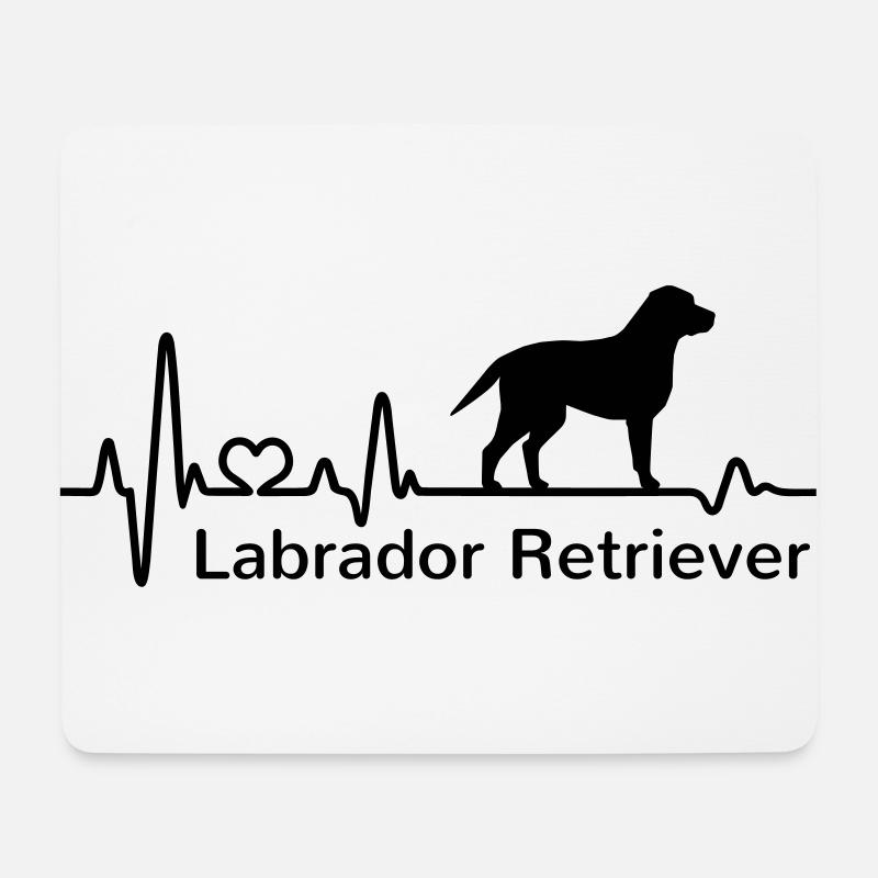 Labrador Retriever Herzfrequenz Herzschlag Liebe - Mousepad (Querformat) - Weiß