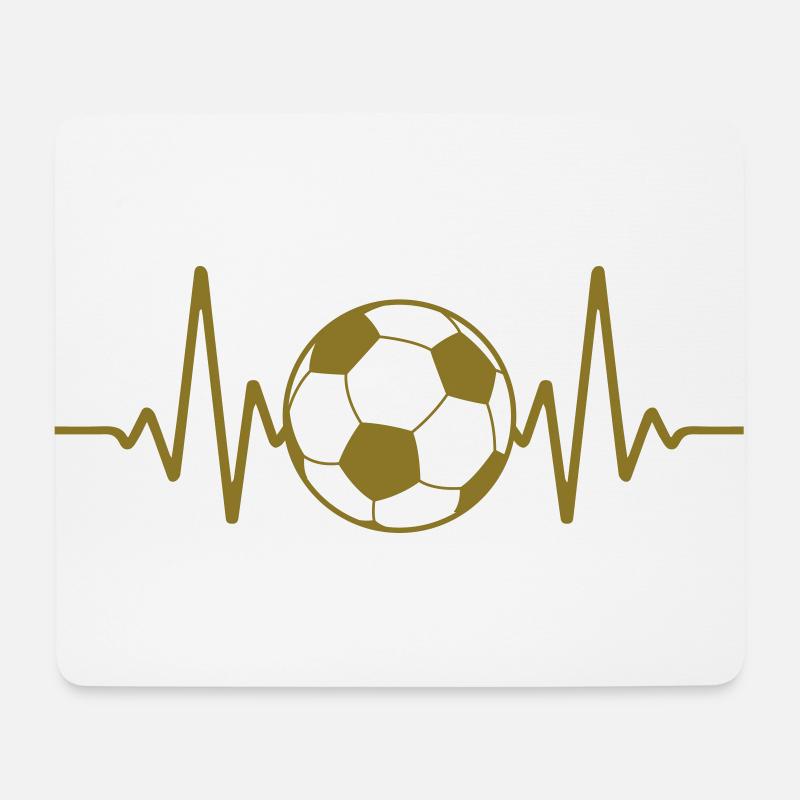 Fußball Herzschlag | Farbe änderbar - Mousepad (Querformat) - Weiß