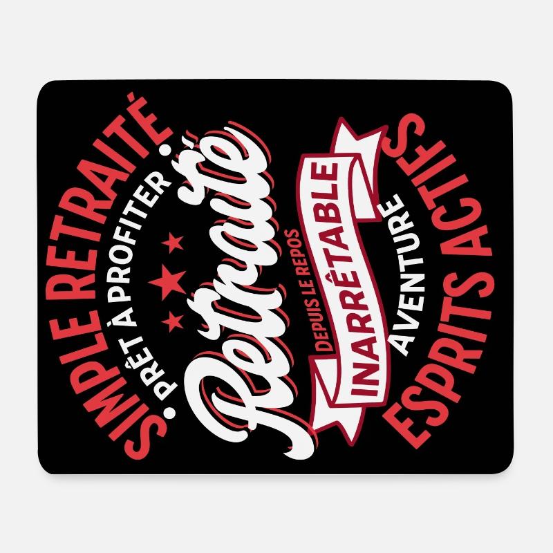 "Retraité Inarrêtable - Aventures Sans Fin" - Tapis de souris (format paysage) - blanc