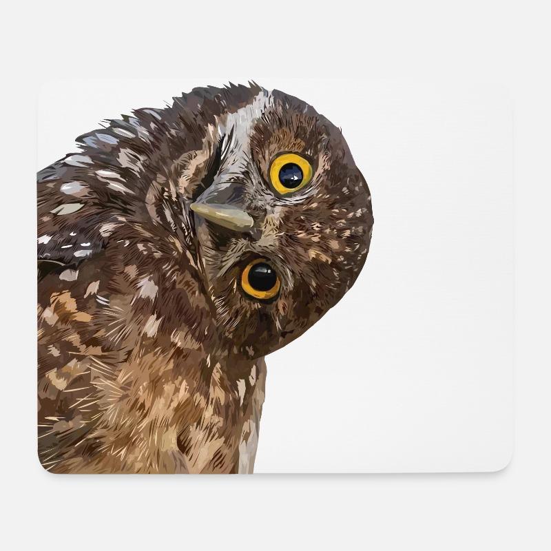 Hibou - Tapis de souris (format paysage) - blanc