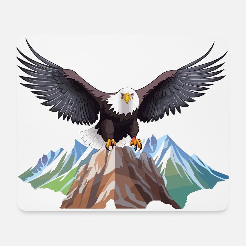 Majestätischer Adler - Mousepad (Querformat) - Weiß