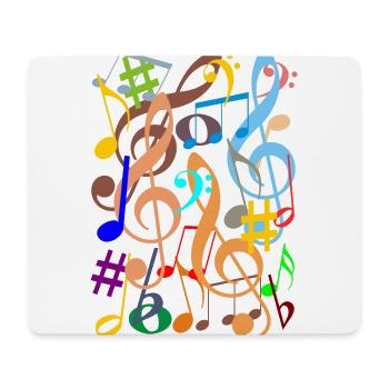 Notes de musique - Tapis de souris (format paysage) - blanc - Devant