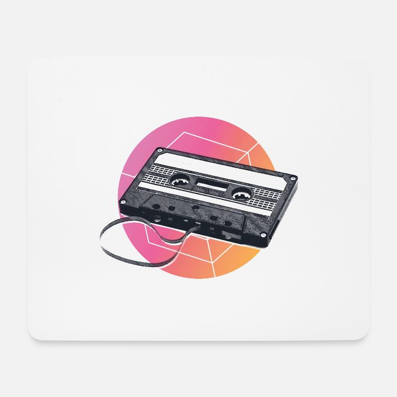 80s Vintage Cassette - Mousepad (Querformat) - Weiß