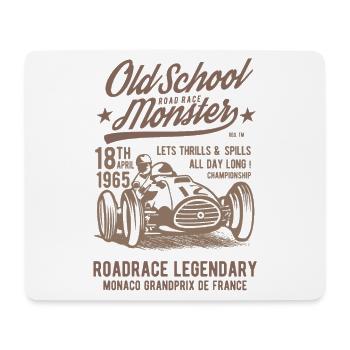 Monstre de course sur route Old School - Tapis de souris (format paysage) - blanc - Devant