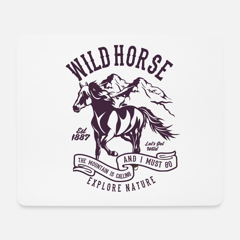 Wild horse - Mouse Pad (horizontal) - white