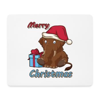 Mammoth Elephant Christmas Gift Cartoon Design - Mouse Pad (horizontal) - white - Front