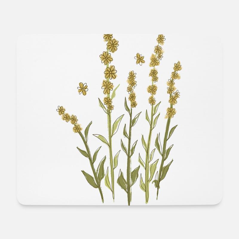 Wilde gelbe Blumen - Mousepad (Querformat) - Weiß
