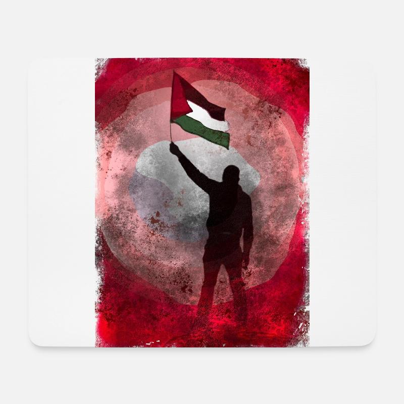 Palästina-Flagge Lebt Materie Grunge - Mousepad (Querformat) - Weiß