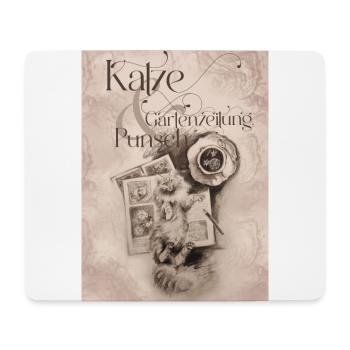 Katze Gartenzeitung Punsch - Mousepad (Querformat) - Weiß - Vorne