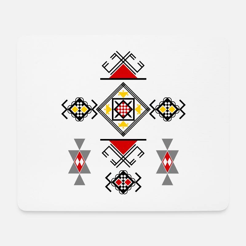 Decorated with Amazigh symbols - Mouse Pad (horizontal) - white
