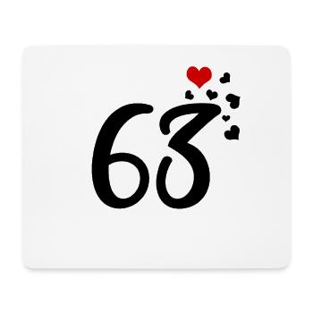 63. Geburtstag Jubiläum Herzen 63 - Mousepad (Querformat) - Weiß - Vorne