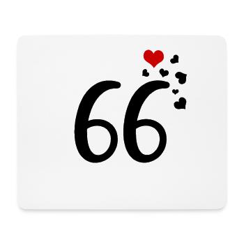 66. Geburtstag Jubiläum Herzen 66 - Mousepad (Querformat) - Weiß - Vorne