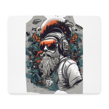 Alpine Audio Explorer Bärtiger Mann Kopfhörer Ski - Mousepad (Querformat) - Weiß - Vorne