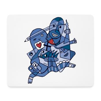 L’harmonie dans la diversité Version bleue - Tapis de souris (format paysage) - blanc - Devant