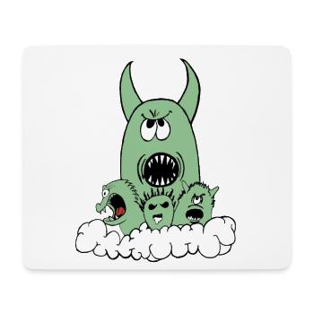 Un équipage de monstres mignon mais terrifiant - Tapis de souris (format paysage) - blanc - Devant
