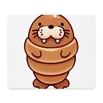 Croissant Walross Niedliches Tier Design - Mousepad (Querformat) - Weiß - Vorne