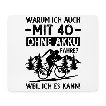 40. Geburtstag Fahrrad 40 Jahre Radfahrer - Mousepad (Querformat) - Weiß - Vorne