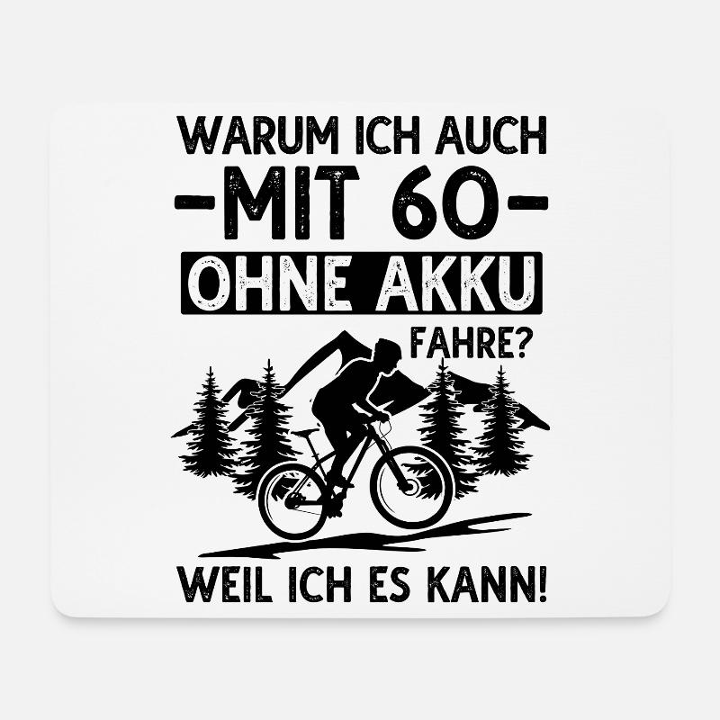 60 Geburtstag Fahrrad 60 Jahre Radfahrer - Mousepad (Querformat) - Weiß