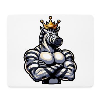 Entraînement de remise en forme Zebra King musclé - Tapis de souris (format paysage) - blanc - Devant