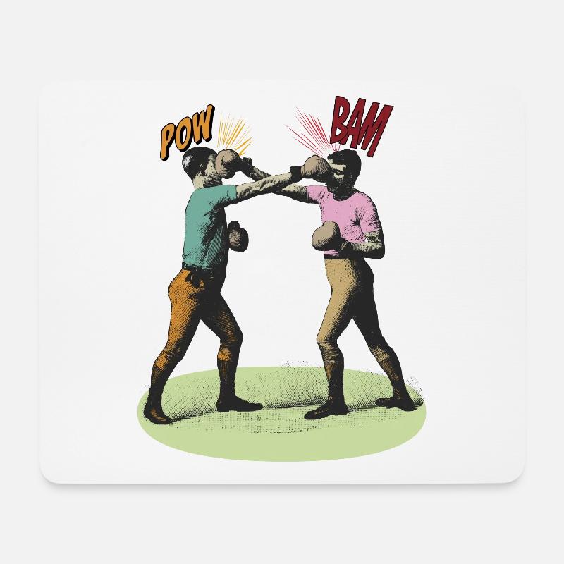 Pow Bam Boxen - Mousepad (Querformat) - Weiß