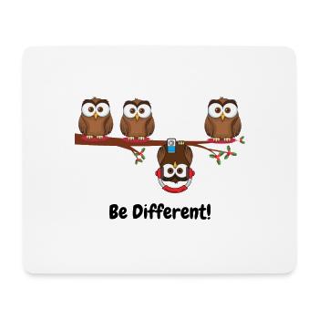 Be different - Süßes Eulen Fun Vogel Geschenk süß - Mousepad (Querformat) - Weiß - Vorne