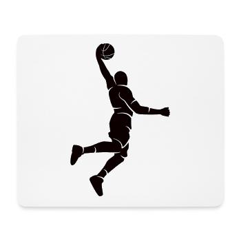 Basketballer Silhouette Basketball - Mousepad (Querformat) - Weiß - Vorne