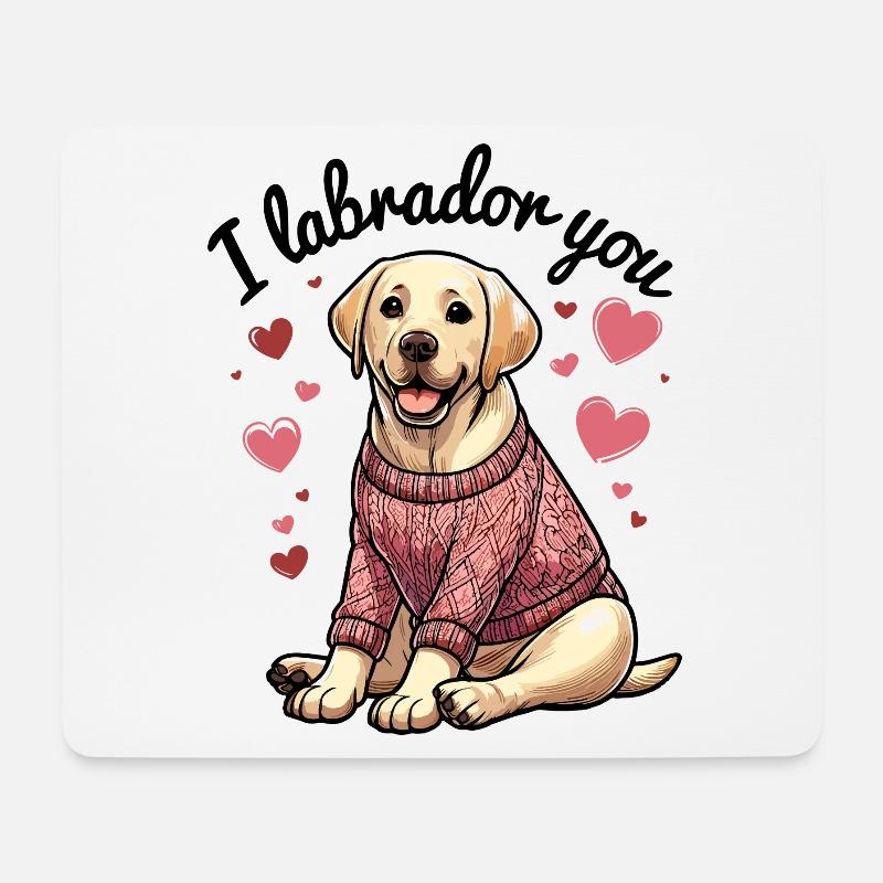 I Labrador You - Liebesbeweis - Freundschaft cute - Mousepad (Querformat) - Weiß