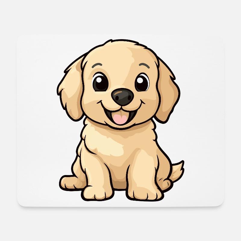 Golden Retriever Chien Mignon - Tapis de souris (format paysage) - blanc