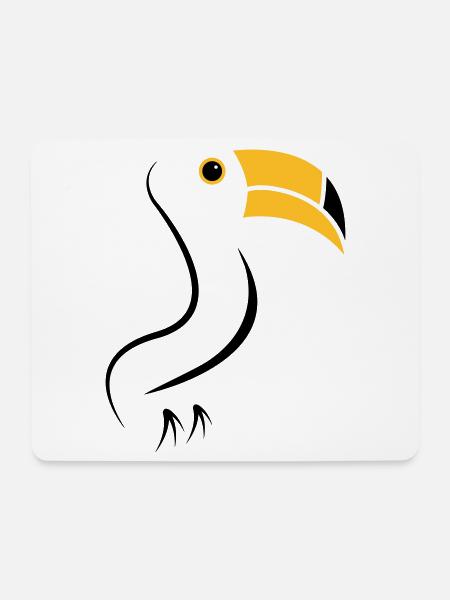 toucan silhouette - Mouse Pad (horizontal) - white