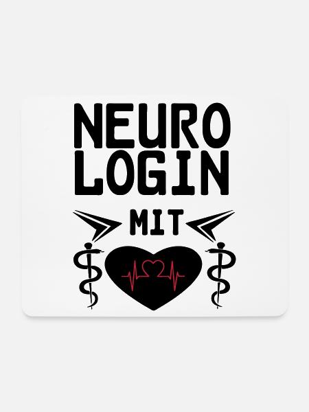 Neurologin mit Herz Geschenk - Mousepad (Querformat) - Weiß