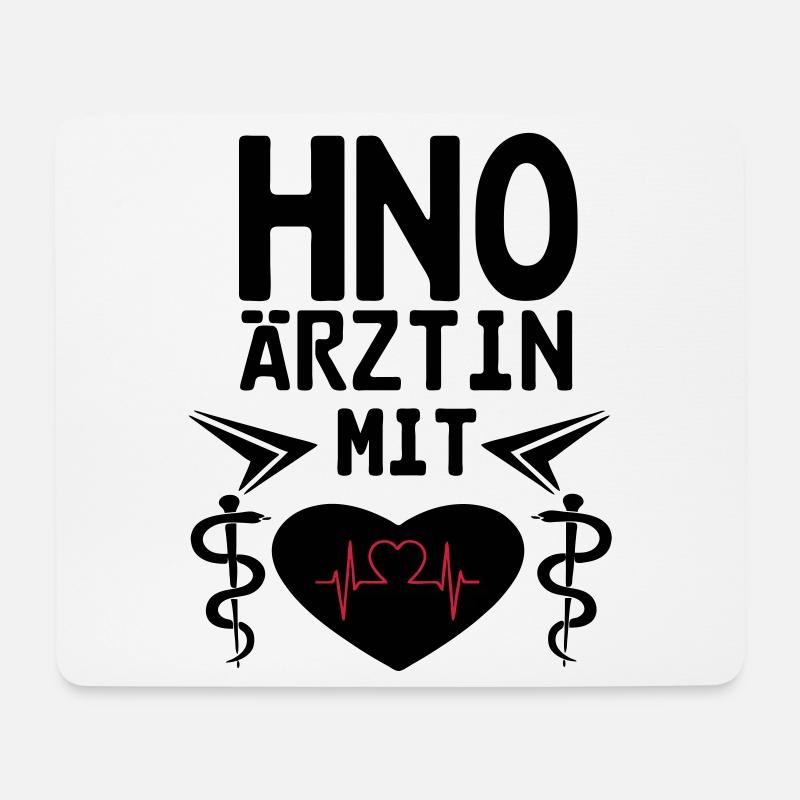HNO Ärztin mit Herz Geschenk - Mousepad (Querformat) - Weiß
