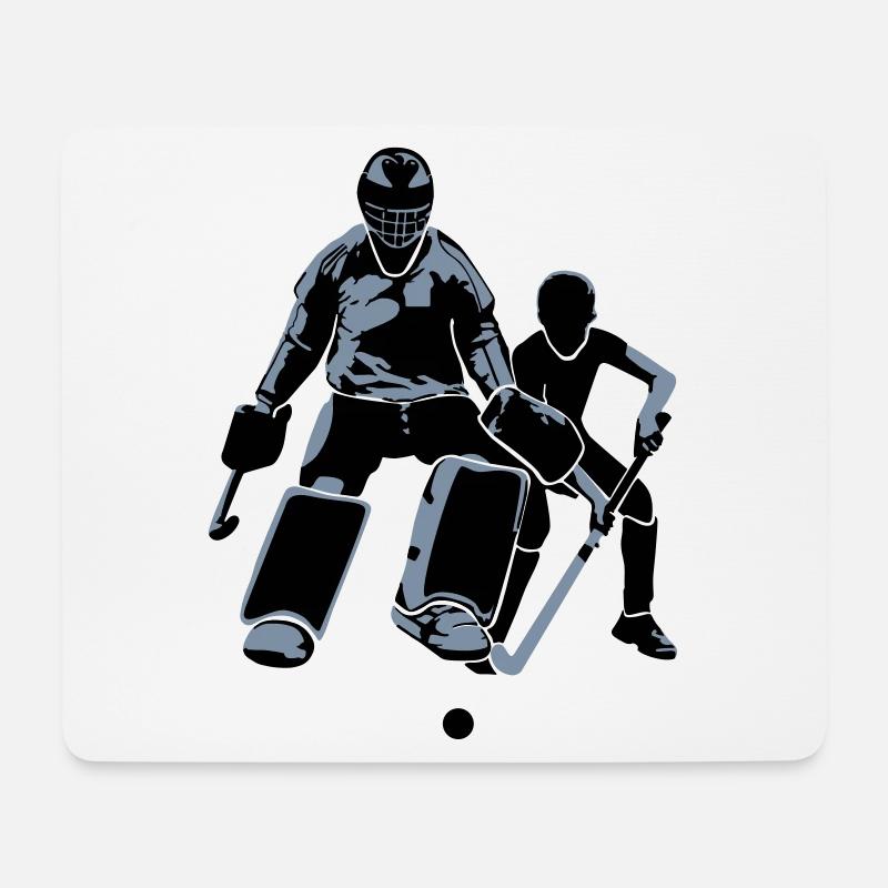 Torwart Feldhockey - Mousepad (Querformat) - Weiß