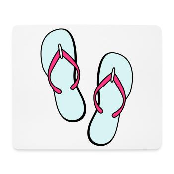 flip flops sommer beach strand party - Mousepad (Querformat) - Weiß - Vorne