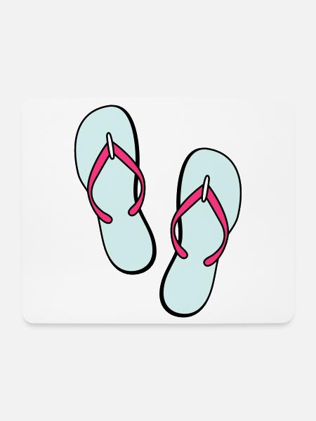 flip flops sommer beach strand party - Mousepad (Querformat) - Weiß