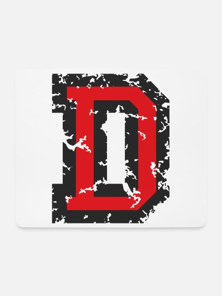 D (Vintage Rot) Buchstabe D - Mousepad (Querformat) - Weiß