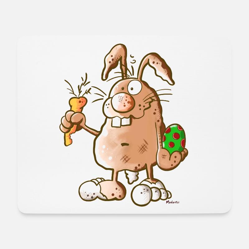 Flotter Osterhase - Mousepad (Querformat) - Weiß