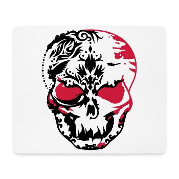 Masque de crâne fait d'ornements - Tapis de souris (format paysage) - blanc - Devant