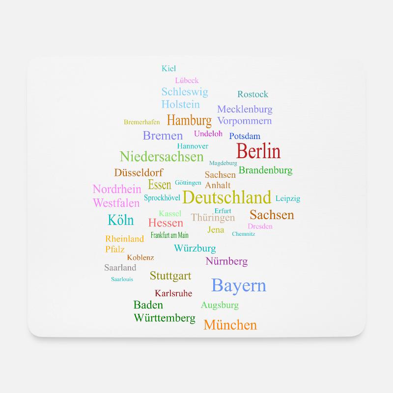 Deutschland Karte - Mousepad (Querformat) - Weiß