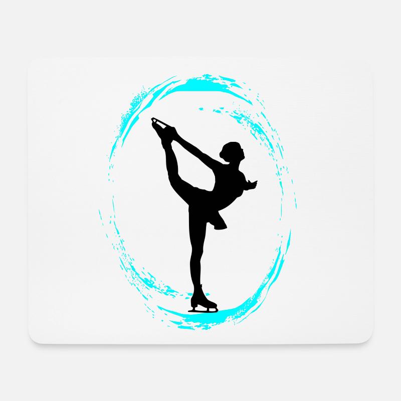 Türkis Pinselkreis Ring - Mousepad (Querformat) - Weiß