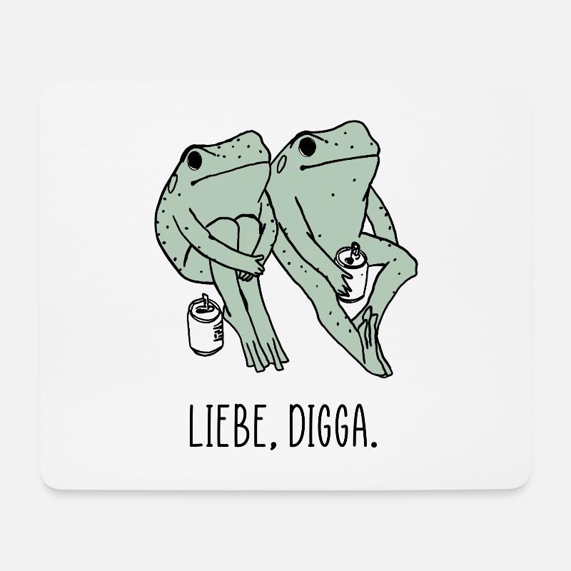 Liebe Digga hipster Frösche - Mousepad (Querformat) - Weiß