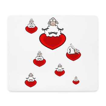 Meditation Sheep - Mouse Pad (horizontal) - white - Front