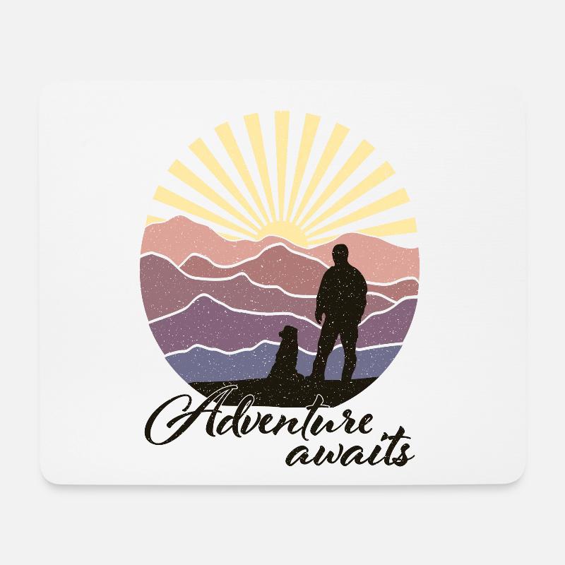 Adventure Awaits - Mousepad (Querformat) - Weiß