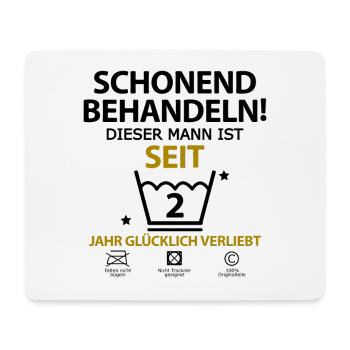 Zwei 2 jahre jährige beziehung Mann Freund - Mousepad (Querformat) - Weiß - Vorne