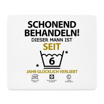 6 Sechs jahre jährige Beziehung Mann Freund - Mousepad (Querformat) - Weiß - Vorne