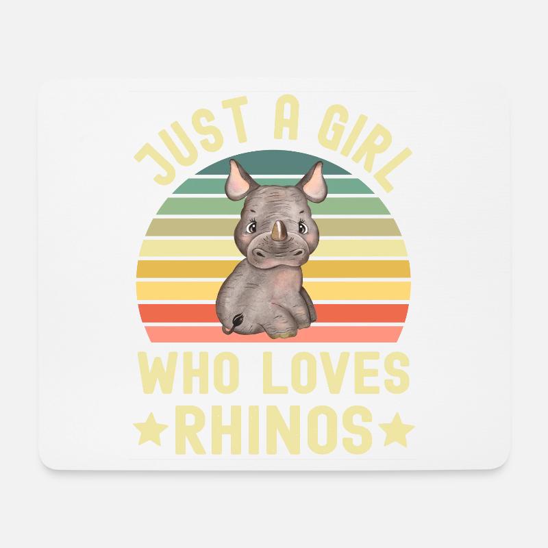 Nashorn Nashörner - Mousepad (Querformat) - Weiß