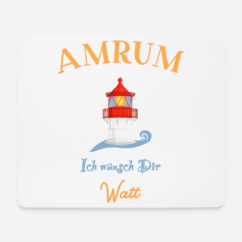 Amrum, Leuchtturm Norddorf, Ich wünsch Dir Watt - Mousepad (Querformat) - Weiß