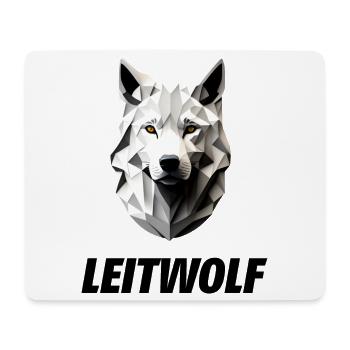 weißer Kopf vom Leitwolf - Mousepad (Querformat) - Weiß - Vorne