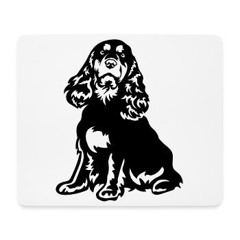 Cocker Spaniel - Tapis de souris (format paysage) - blanc - Devant